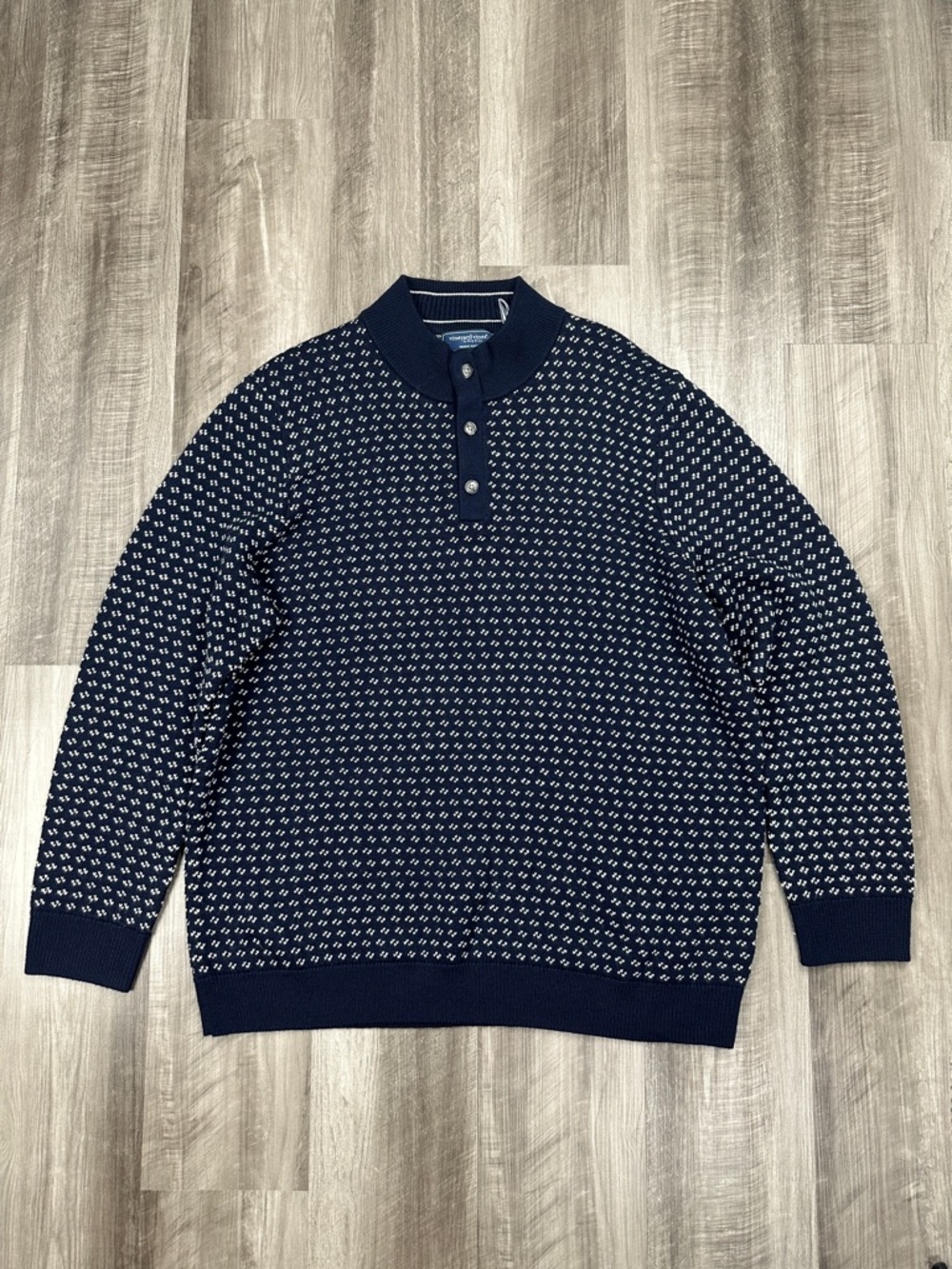 Vineyard Vines Oysterman Birdseye Merino Wool Mock Henley Sweater (NWOT) - 2XL